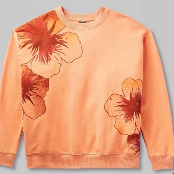 Wild fable peach floral oversized sweatshirt nwt - Picture 1 of 7